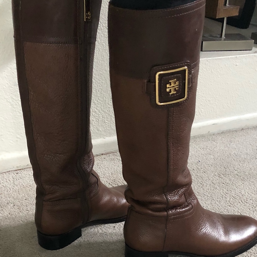 Tory Burch camel brown leather riding boots 9